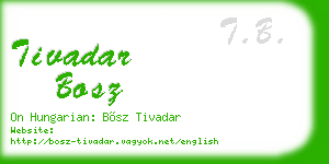 tivadar bosz business card
